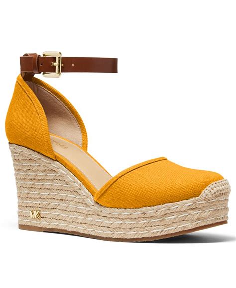 michael kors leather espadrille flats|michael kors kendrick wedge heels.